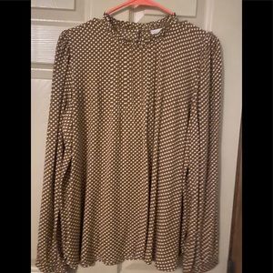 Loft smocked neck blouse